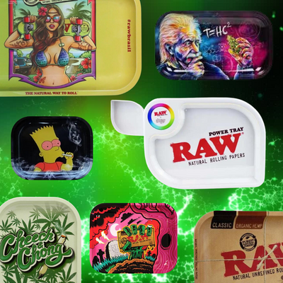 RAW Zig-Zag OCB (Odet-Cascadec-Bolloré) Juicy Jay's Elements Smoking Rizla Bob Marley JOB Bambu Skunk Brand Randy's Wired Rolling Papers TOP EZ Wider Hornet Bulldog Amsterdam Cyclones Lion Rolling Circus High Hemp Aleda Rolling Trays