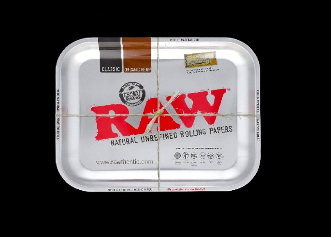 RAW Rolling Tray | RAW Bare Metal | Large