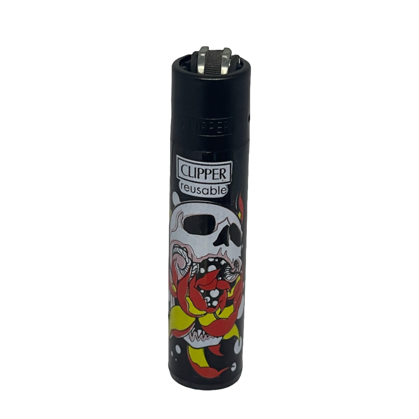 Large Clipper Lighter | Skulls N Flowers Themed