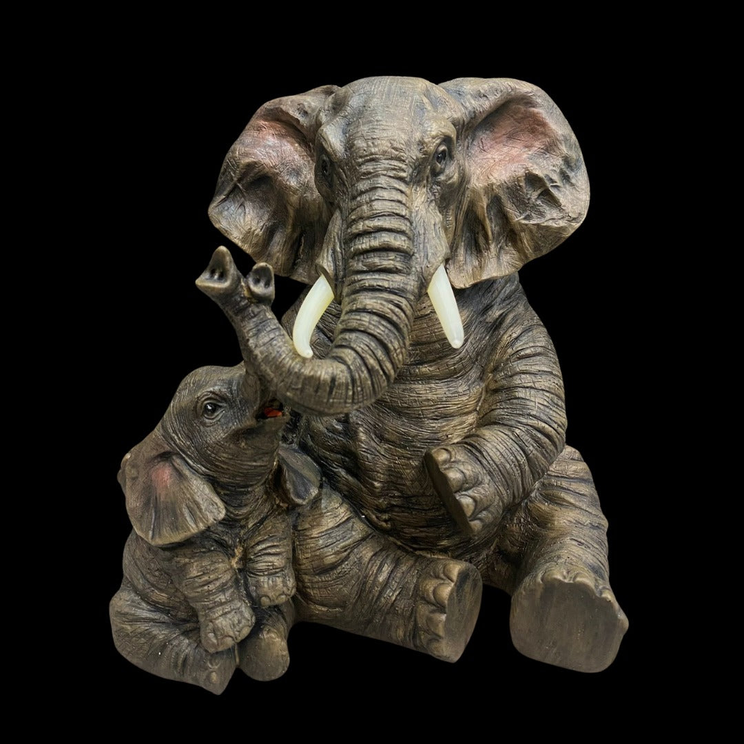 Safari Elephants Family Figurine Sculpture