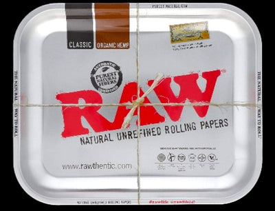 RAW Rolling Tray | RAW Bare Metal | Large