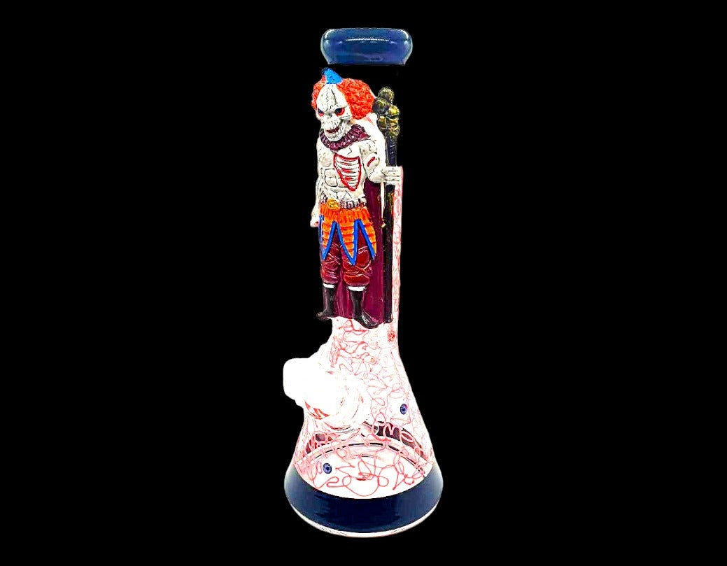 Whimsically Macabre: 33CM 3D Skeleton Clown Bong for Unforgettable Smoke Sessions