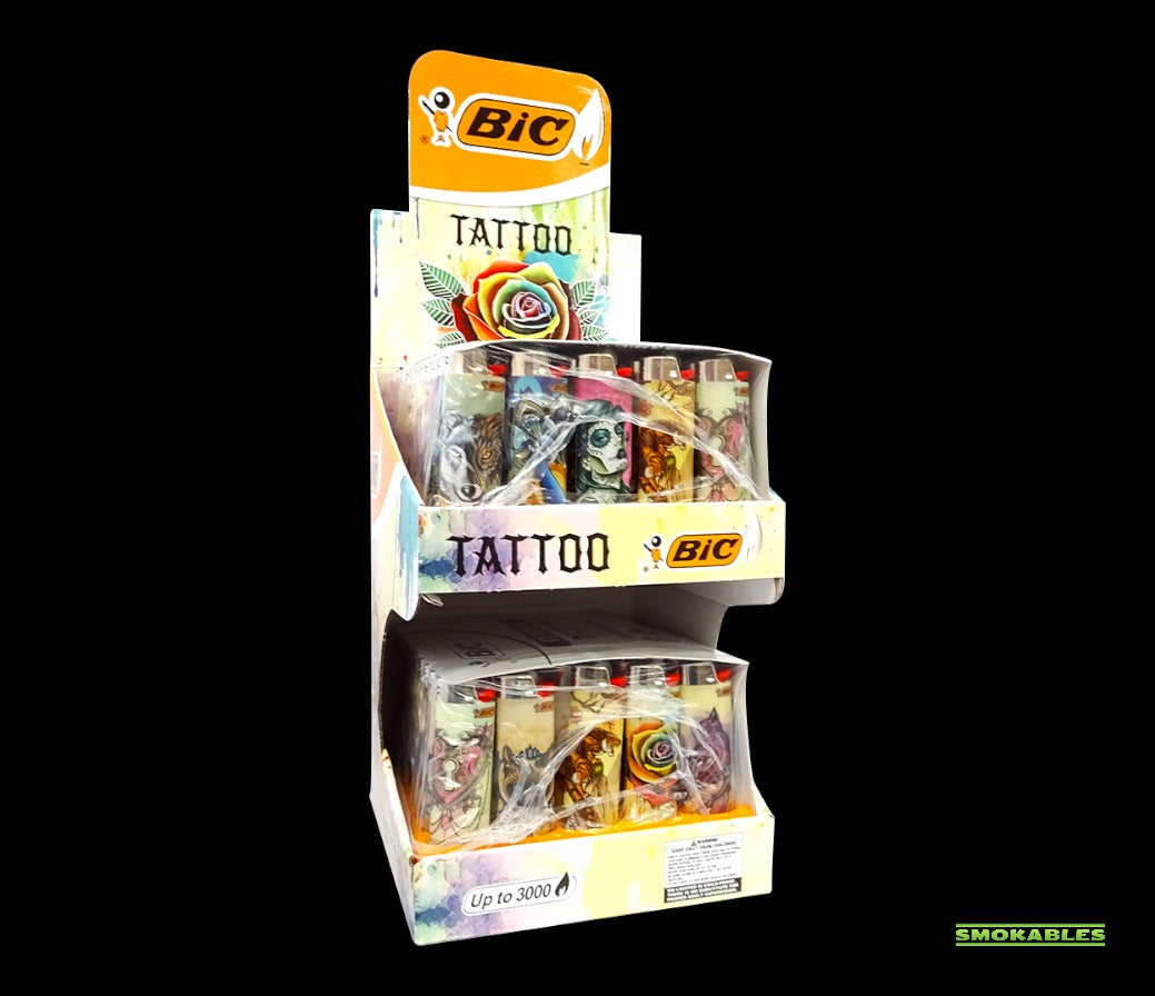 Bic J26 Maxi Lighter Tattoo Display