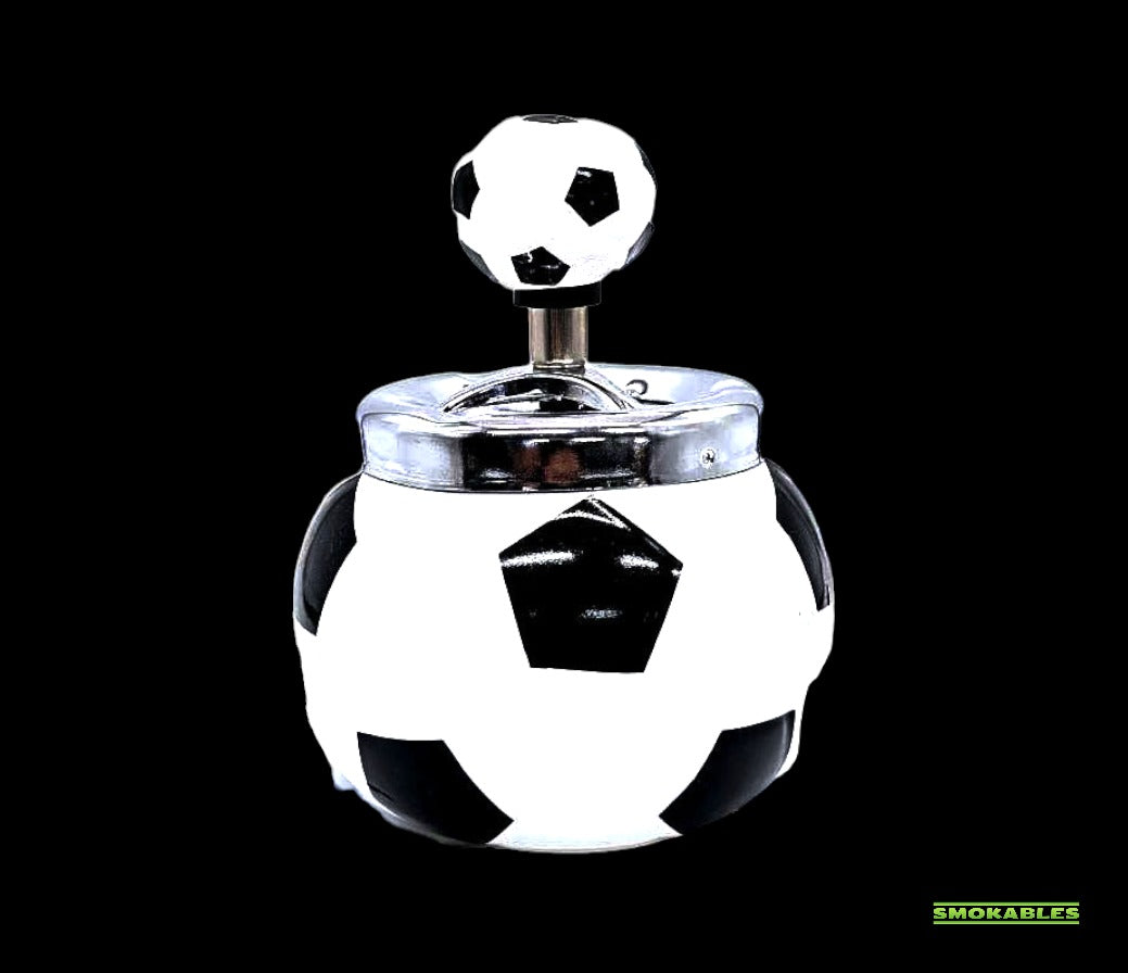 Goal-Getter Elegance: Soccer Ceramic Spinning Ashtray