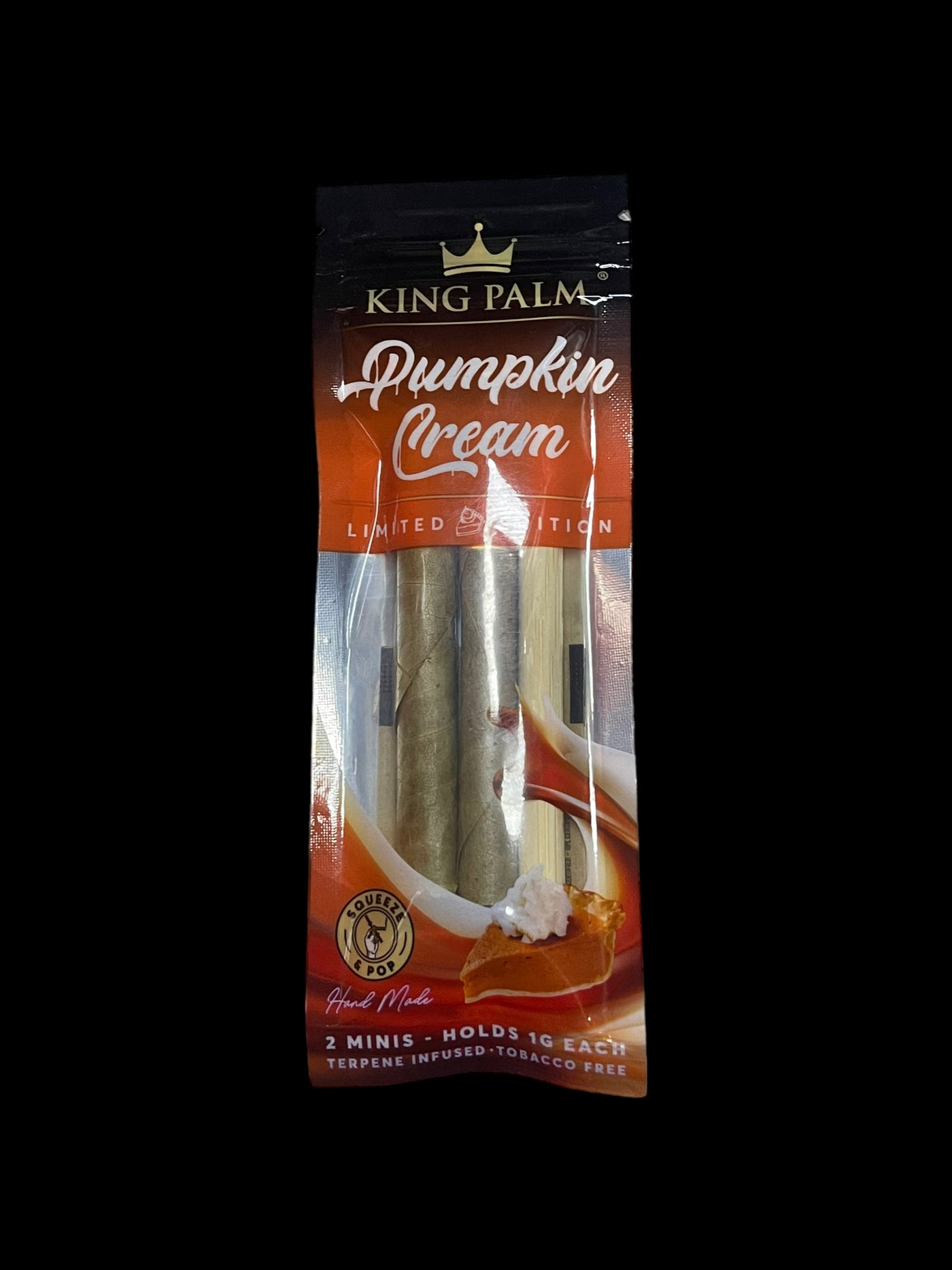 King Palm Pumpkin Cream Leaf Tubes Mini Rolls 2 Pack 1G