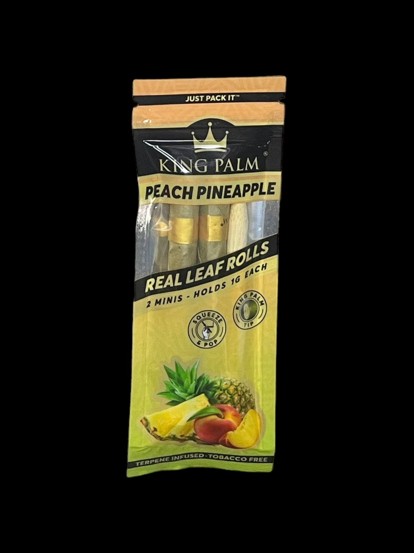 King Palm Peach Pineapple Leaf Tubes Mini Rolls 2 Pack 1G