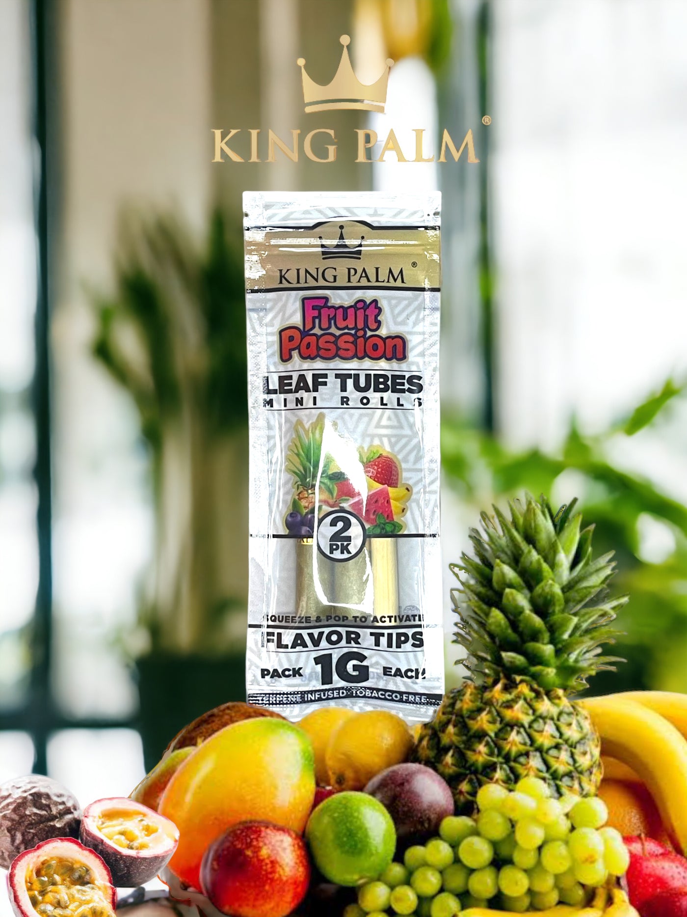 King Palm Fruit Passion Leaf Tubes Mini Rolls 2 Pack 1G