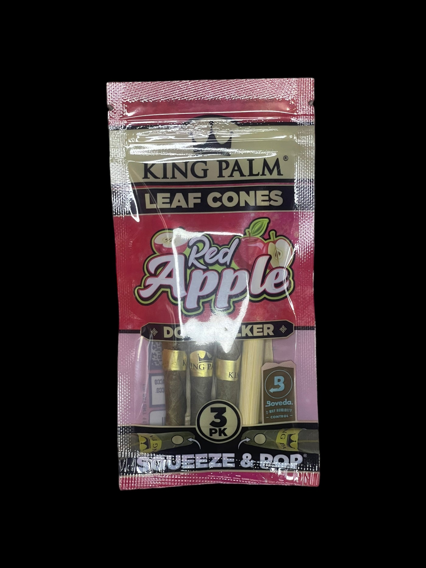 King Palm Red Apple Leaf Cones Dog Walker - 3 Pack