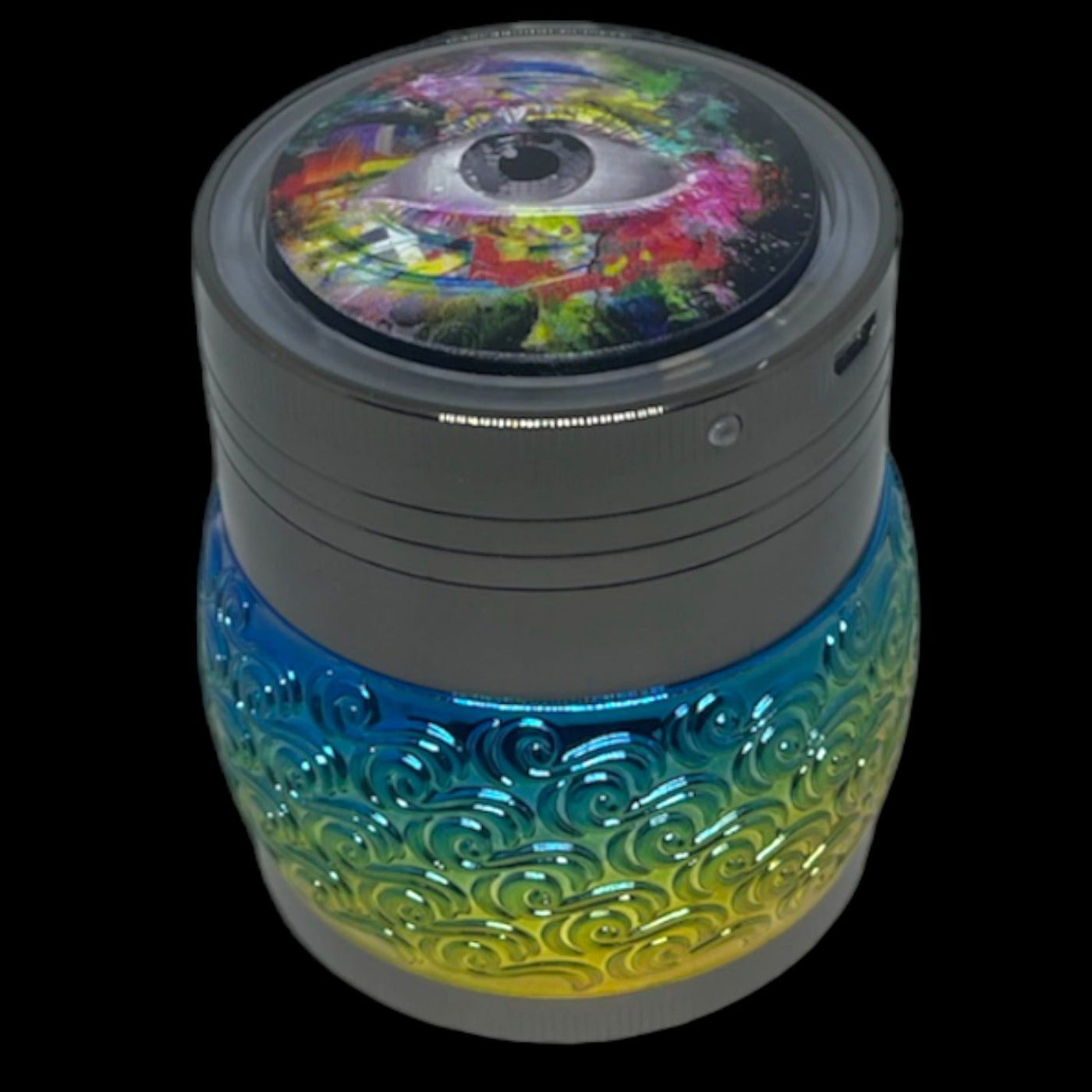 Metallic Pattern Eye Light-Up Herb Grinder