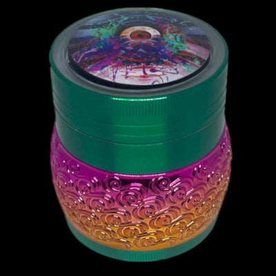 Metallic Pattern Eye Light-Up Herb Grinder