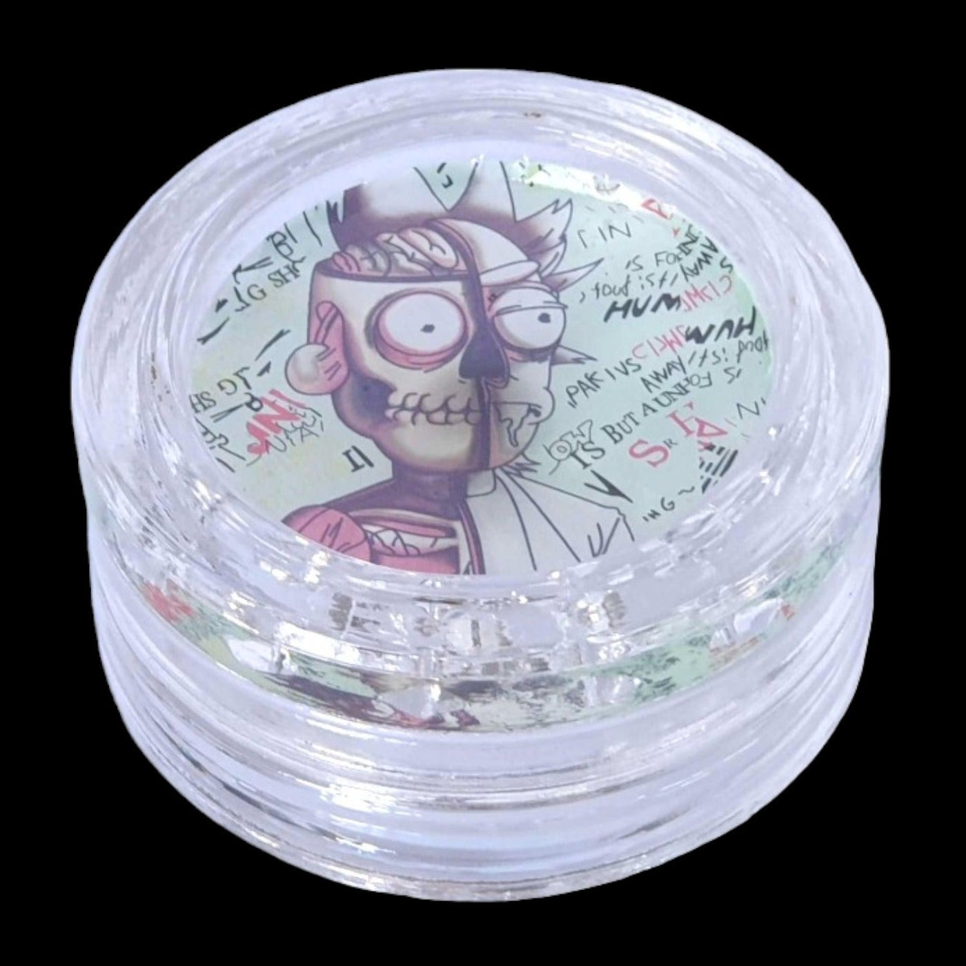 Glass 2-peice Herb Grinder  | Skeleton Rick | 60mm