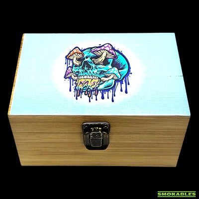 Smoking Essentials Kit Wooden Box | Skulls