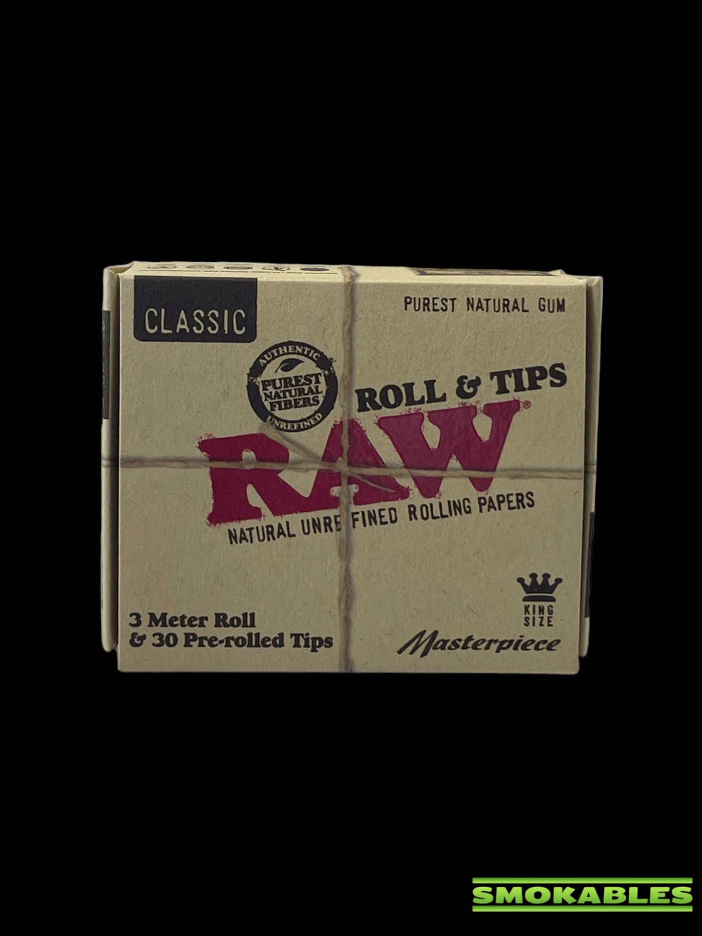 RAW Classic Masterpiece 3 Meter Rolls & 30 Pre-Rolled Tips